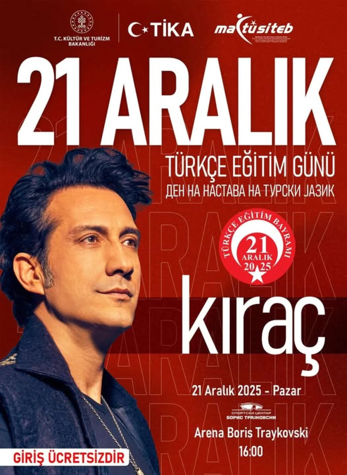 21 Aralık T&uuml;rk&ccedil;e Eğitim G&uuml;n&uuml;'nde Kira&ccedil; sahne alıyor
