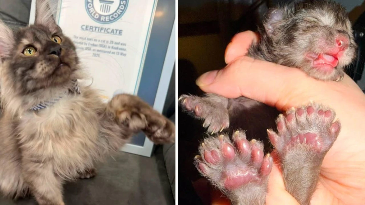 29 parmaklı kedi en &ccedil;ok parmağa sahip kedi rekorunu kırdı