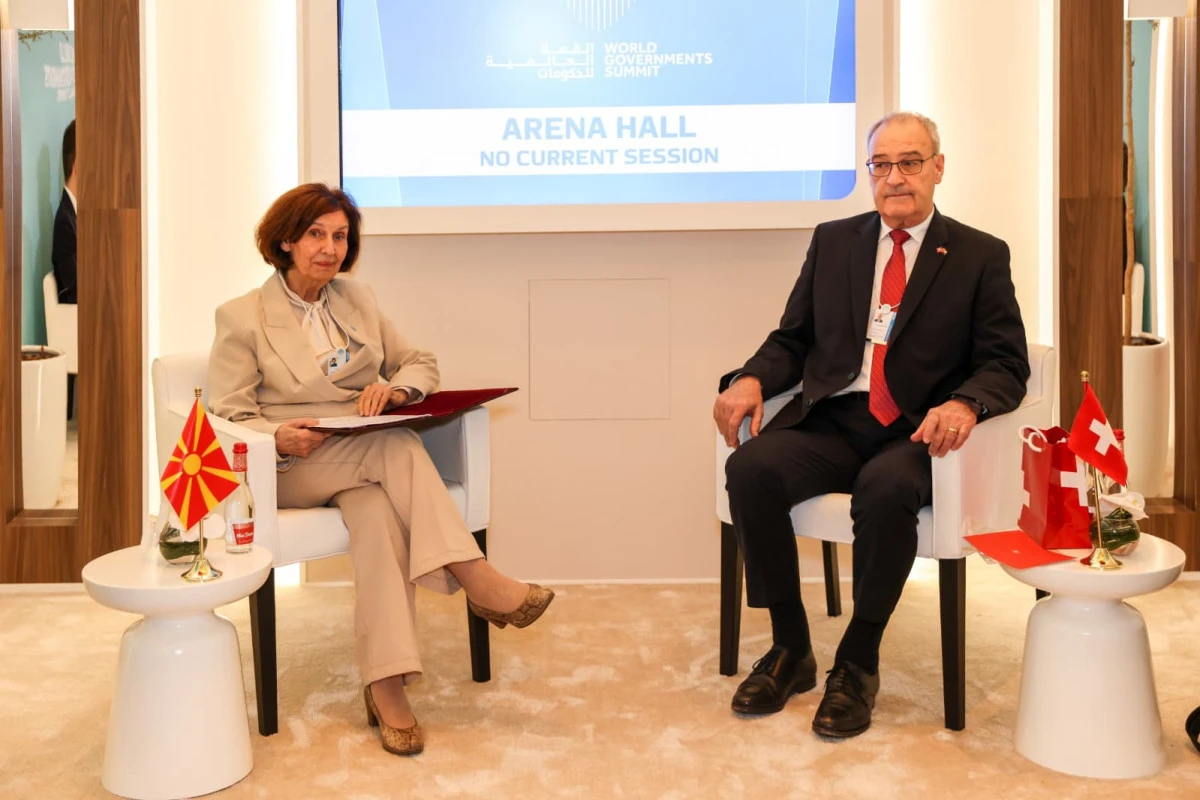 Cumhurbaşkanı Silyanovska-Davkova, İsvi&ccedil;re Konfederasyonu Başkanı Parmelin ile g&ouml;r&uuml;şt&uuml;