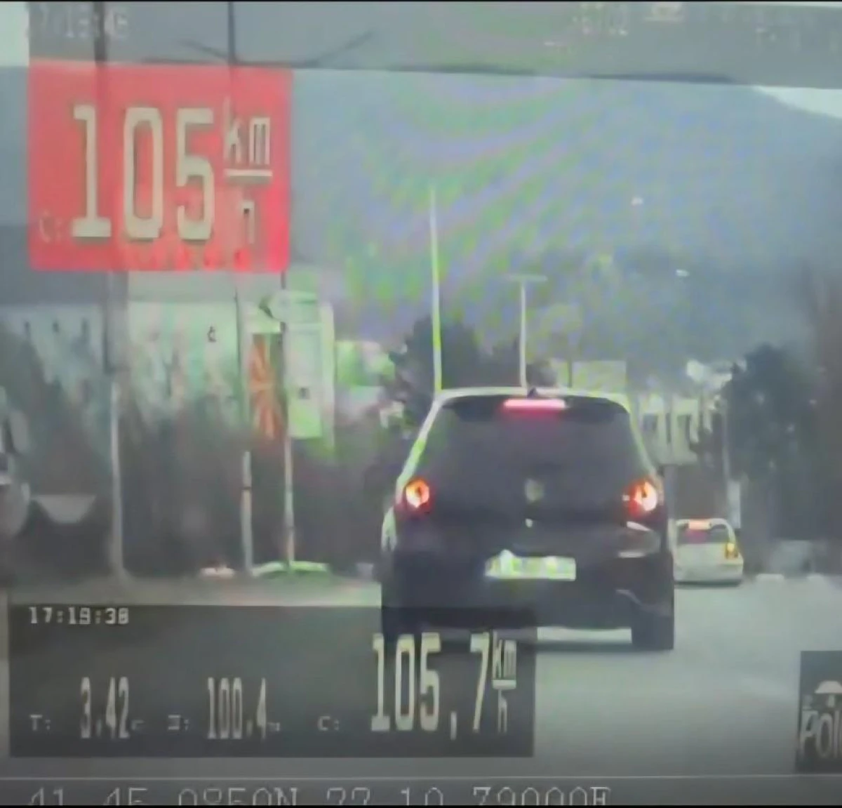 İştip&rsquo;te hız &ccedil;ılgınlığı: 50&rsquo;lik yolda 105 km/s