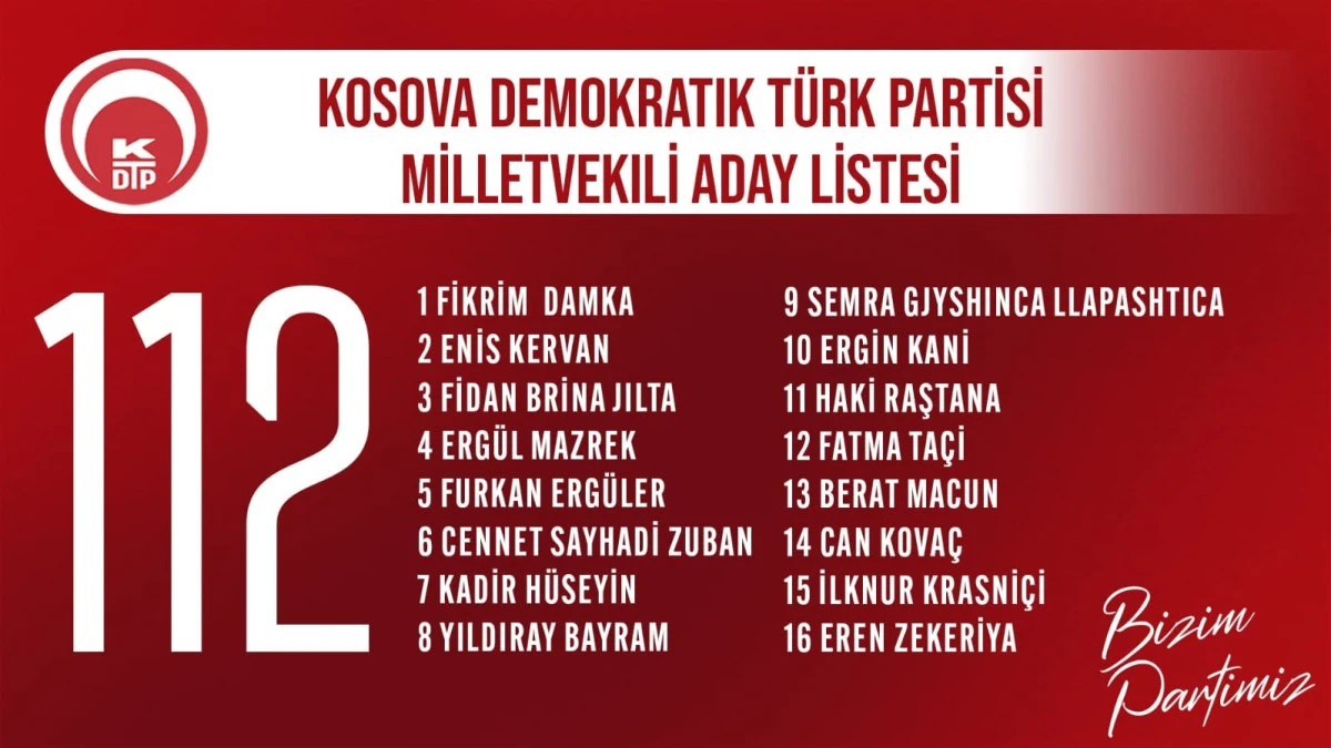 Kosova'da KDTP, 28 Aralık seçimleri için milletvekili aday listesini açıkladı