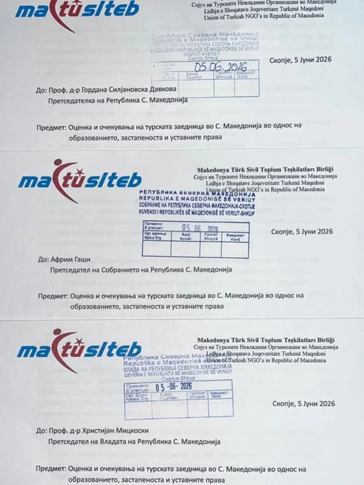 Kuzey Makedonya T&uuml;rklerinin sorunları ve beklentileri devlet kurumlarına sunuldu