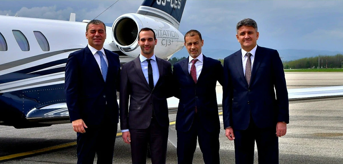 UEFA Başkanı Ceferin, Makedonya Futbol Federasyonu'na resmi ziyaret ger&ccedil;ekleştirdi