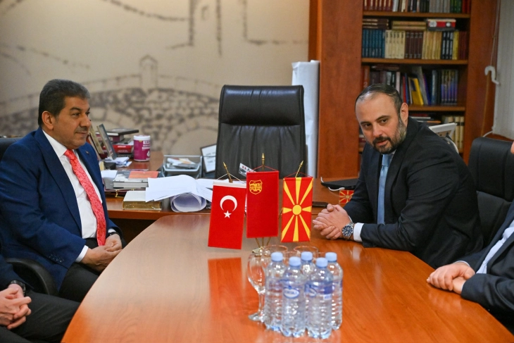 &Uuml;sk&uuml;p Belediye Başkanı Gyorgievski, Esenler Belediye Başkanı G&ouml;ks&uuml; ile Taş K&ouml;pr&uuml;'n&uuml;n aydınlatmasını g&ouml;r&uuml;şt&uuml;