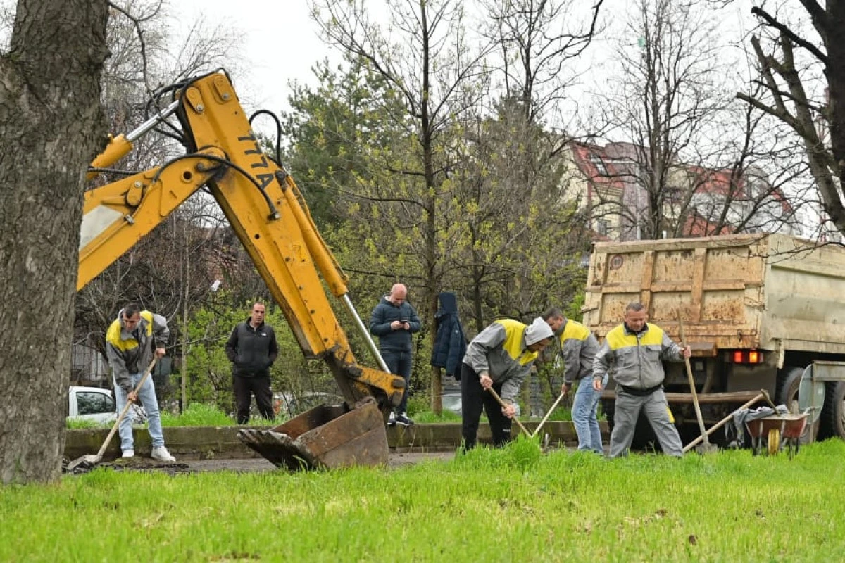 &Uuml;sk&uuml;p&rsquo;te yaya yolları yenileniyor: İlk &ccedil;alışmalar 'Partizanski Odredi' Bulvarı&rsquo;nda başladı